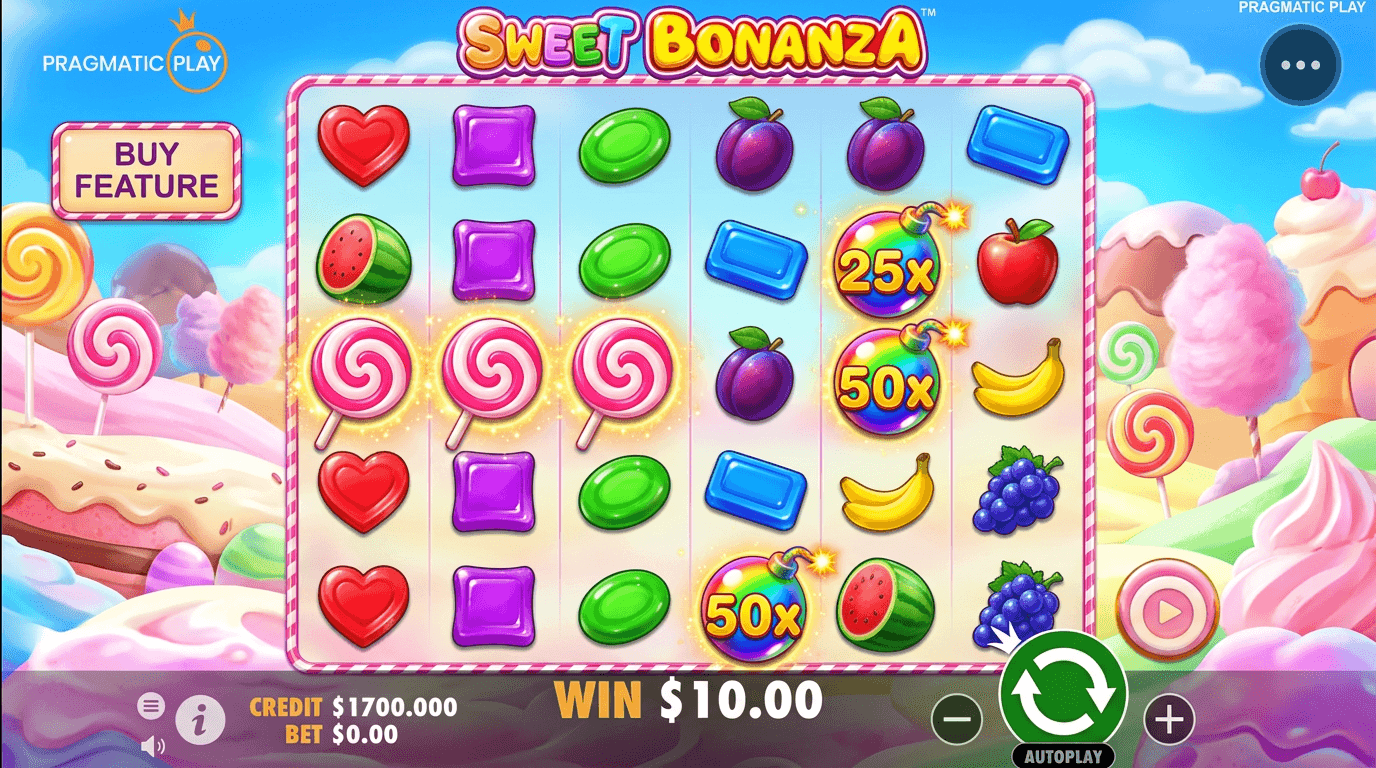 Sweet Bonanza slot game grid